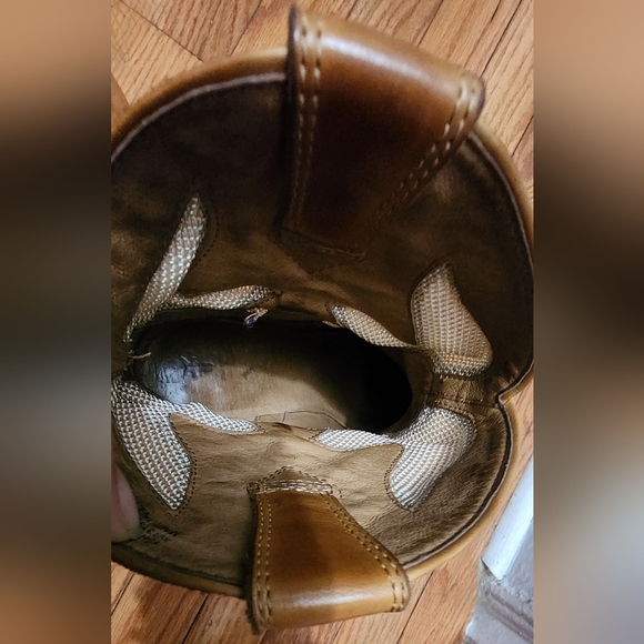 FRYE Lt Brown/Off-white Mesh Insets Faye Short Boots Women's Size 10 - Picture 12 of 14